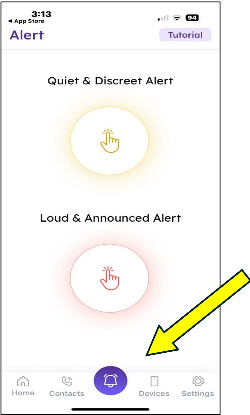 Loud alert app screen